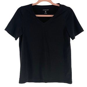 Chumian Women's Size Small Black V-Neck Basic T-Shirt